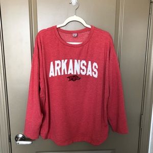 Red, Arkansas Razorbacks sweatshirt, good condition